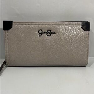 Jessica Simpson Taupe Wallet with Black Accents